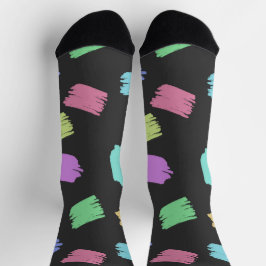 Pinselstriche, farbenfrohe Pinselstriche Socken
