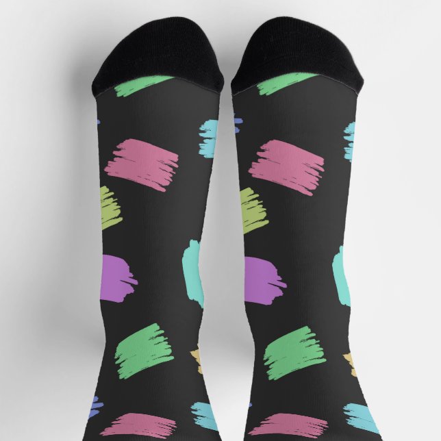 Pinselstriche, farbenfrohe Pinselstriche Socken (Oben)
