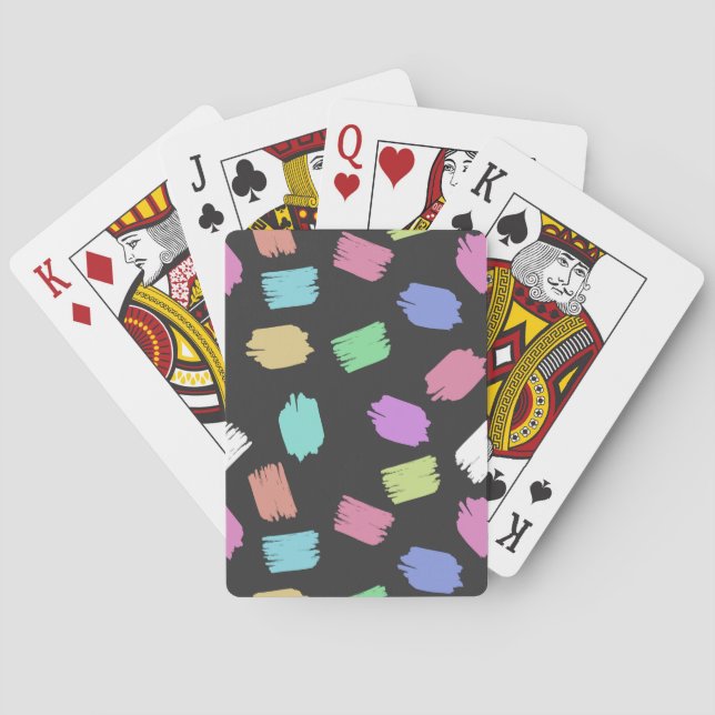 Pinselstriche, farbenfrohe Pinselstriche Spielkarten (Rückseite)
