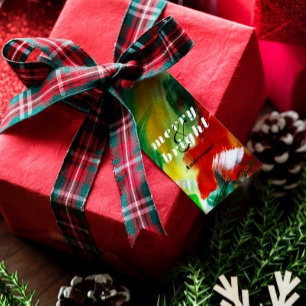 Pinselstriche Festliche Abstrakte Weihnachtsgeschi Geschenkanhänger