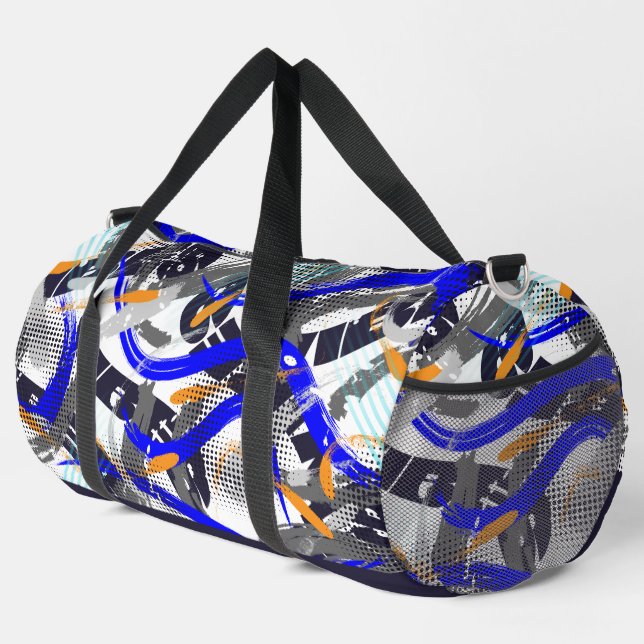 Pinselstriche für geometrische Elemente in Collage Duffle Bag (Rechte Ecke)