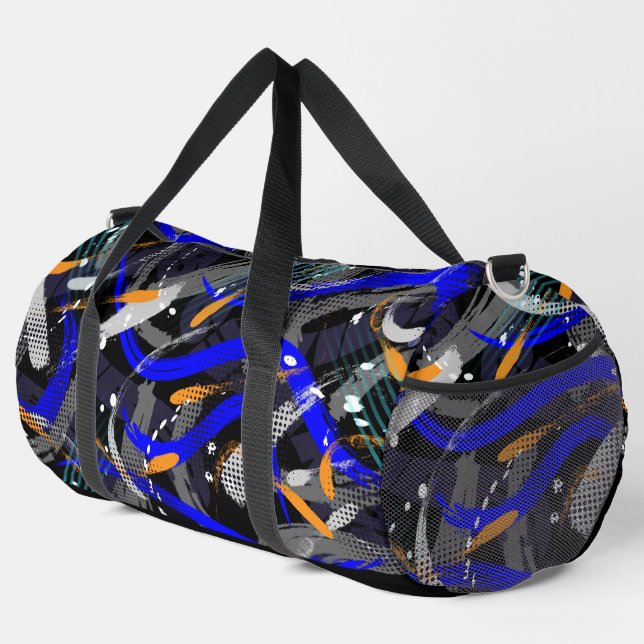 Pinselstriche für geometrische Elemente in Collage Duffle Bag (Rechte Ecke)