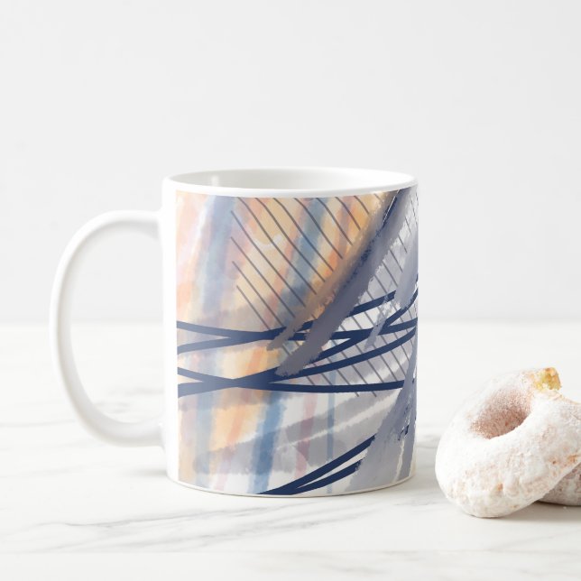 Pinselstriche für moderne Abstrakte Kunst Kaffeetasse (Mit Donut)