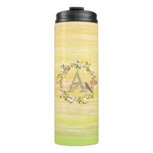Pinselstriche für Wasserfarben, Monogramm für die  Thermosbecher