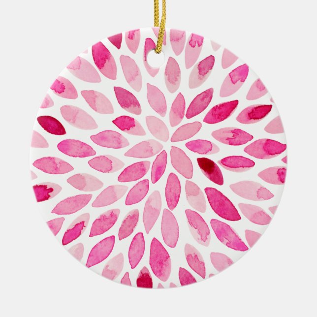 Pinselstriche für Wasserfarben - rosa Palette Keramikornament (Vorne)