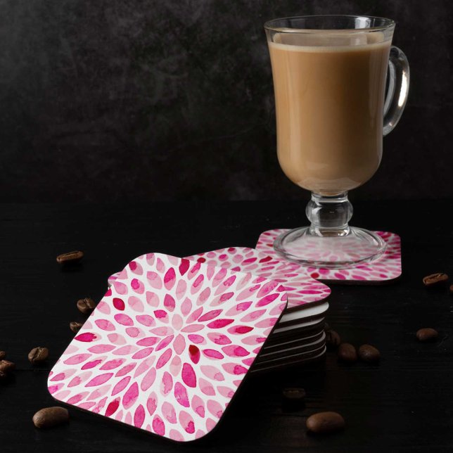 Pinselstriche für Wasserfarben - rosa Palette Rechteckiger Pappuntersetzer (Von Creator hochgeladen)