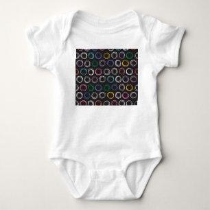 Pinselstriche: Handgezeichnetes Nahtloses Design Baby Strampler