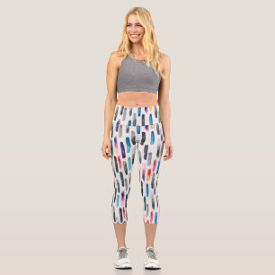 Pinselstriche in Aquarellfarben, farbenfrohe, naht Capri Leggings