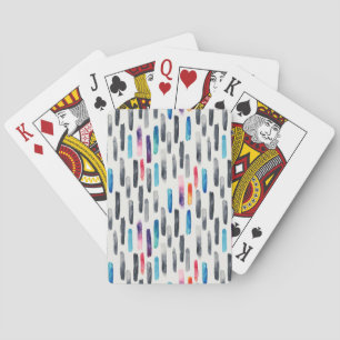 Pinselstriche in Aquarellfarben, farbenfrohe, naht Spielkarten