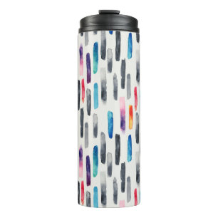 Pinselstriche in Aquarellfarben, farbenfrohe, naht Thermosbecher