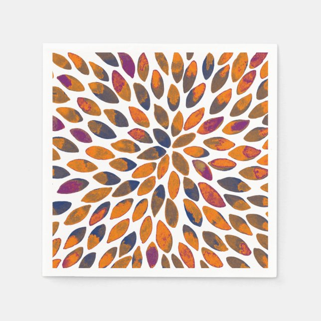 Pinselstriche in Aquarellfarben - Rosteffekt Serviette (Vorderseite)