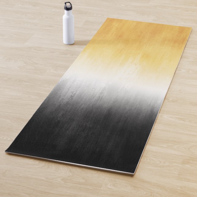 Pinselstriche in Gelb und Schwarz Schlaganfall Mod Yogamatte (Beispiel)
