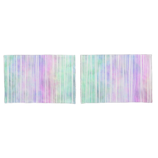 Pinselstriche mit blassem Regenbogen: Kissenbezug (Vorderseite-Set)