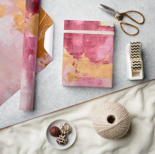 Pinselstriche mit künstlerischen Pinselstrichen Go Geschenkpapier (Kunsthandwerk)