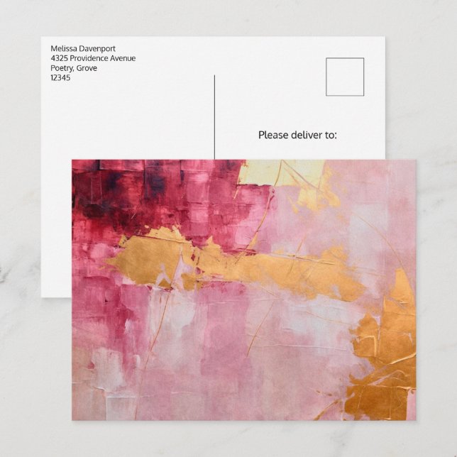 Pinselstriche mit künstlerischen Pinselstrichen Go Postkarte (Vorne/Hinten)