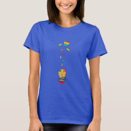 Pinselstriche mit Rainbow Hearts T-Shirt