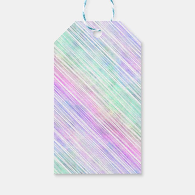 Pinselstriche mit Regenbogenneigung : Geschenkanhänger (Rückseite)