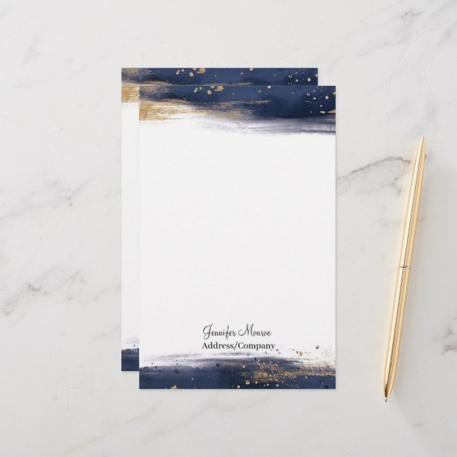 Pinselstriche personalisiert briefpapier (Vorderseite/Rückseite Beispiel)