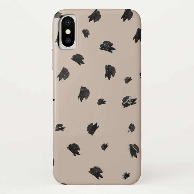 Pinselstriche polka Punkte auf Beige Case-Mate iPhone Hülle (Rückseite)