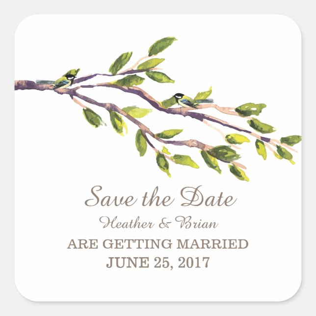 Pinselstriche Save the Date Sticker (Vorderseite)