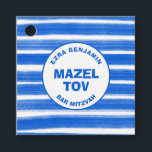 Pinselstriche Streifen Blue Custom Bar Bat Mitzvah Geschenkanhänger<br><div class="desc">Perfekt für einen Fledermausmitzvah, Bar mitzvah oder andere jüdische Feiern! Handgemachte abstrakte Kunst mit lockeren Pinselstrichen für Sie auf der Vorder- und Rückseite! Vollständig anpassbar! Klicken Sie auf "Personalisieren" oben, um den Text zu bearbeiten. Klicken Sie auf "Bearbeiten mit dem Designwerkzeug", um die Schriftart, Farben und Einstellungen anzupassen. Erhältlich in...</div>