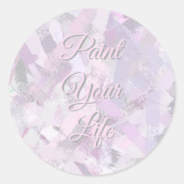 Pinselstriche Textur. Text. Runder Aufkleber