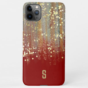 Pinselstriche und Konfetti-Punkte mit Goldmonogram iPhone 11Pro Max Hülle