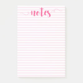 Pinselstriche und rosa Pinselstrichschrift Nachhin Post-it Klebezettel
