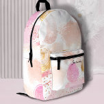 Pinselstriche und Schriftmuster Bedruckter Rucksack<br><div class="desc">Girl-Rucksack</div>