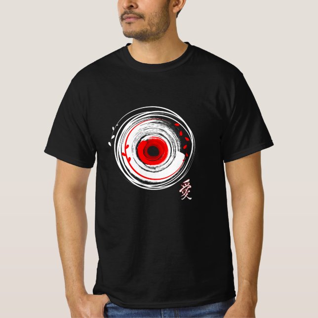 Pinselstriche Vinyl Record Retro Grunge T - Shirt (Vorderseite)
