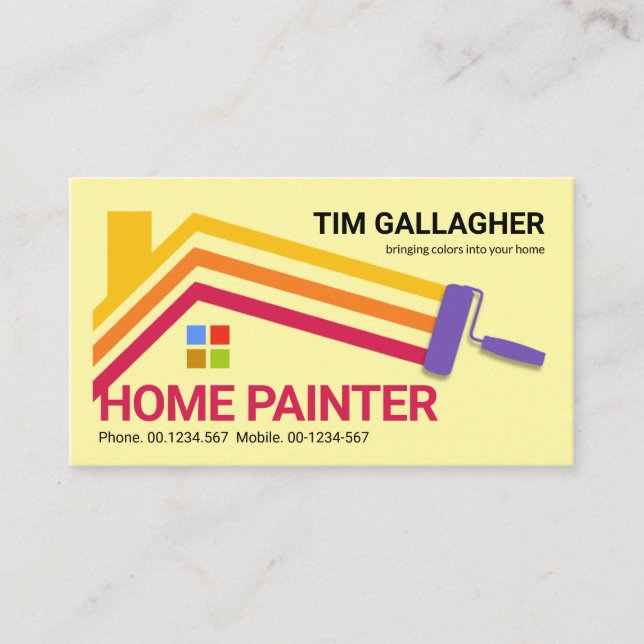 Pinselstriche Zuhause Paint Lines Visitenkarte (Vorderseite)