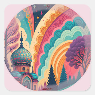 Pinselstrichsticker - Maßgeschneidert Quadratischer Aufkleber