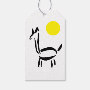 Pinselzeichnung Lama Alpaka Pferd Tier Geschenkanhänger
