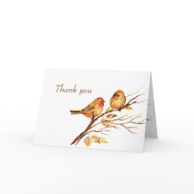 Pinsons chanteurs aquarelle Oiseaux bruns Merci