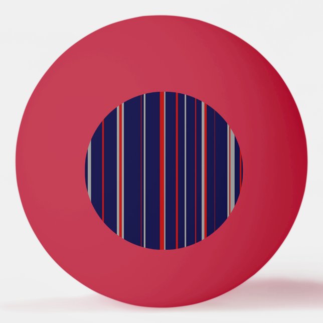 Pinstreifen, rot, Marine, grau Tischtennisball (Vorderseite)