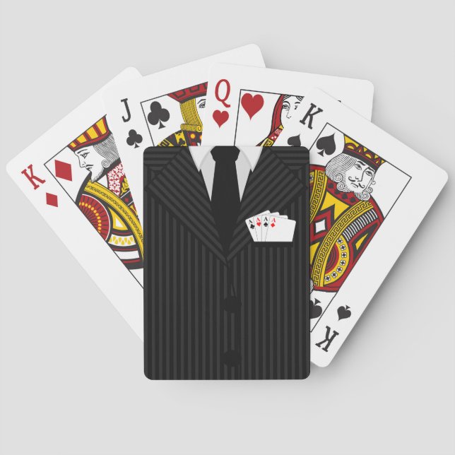 Pinstripe Anzug und Krawatte Casino Poker Spielkarten (Rückseite)