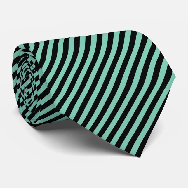 Pinstripe Black & Mint Green | DIY Color Krawatte (Gerollt)