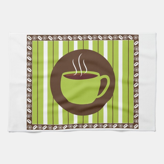 Pinstripe Kaffee Geschirrtuch (Horizontal)