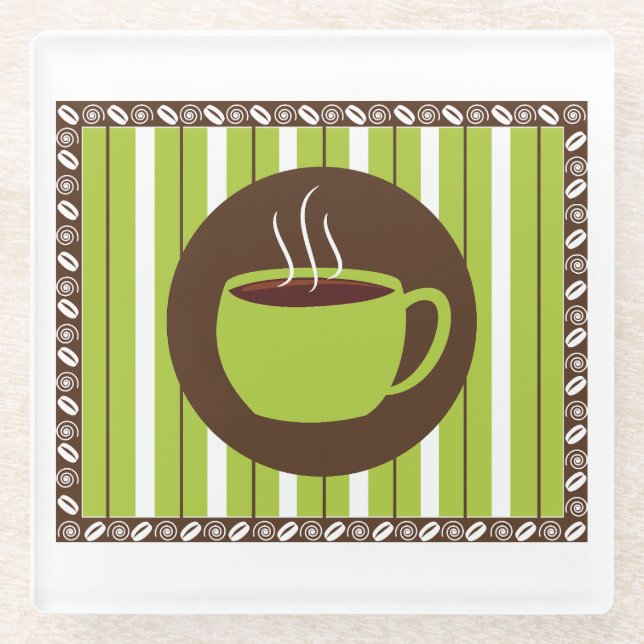 Pinstripe Kaffee Glasuntersetzer (Vorderseite)