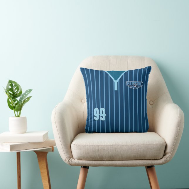 Pinstripe Pillow mit Name und Nummer Kissen (Stuhl )