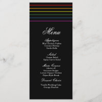 Pinstripe Pride Colonnes LGBT Menu Mariage
