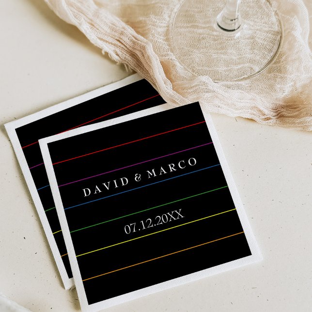 Pinstripe Pride Colors LGBT Wedding Serviette (Von Creator hochgeladen)