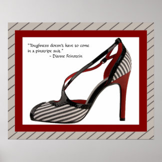 Pinstripe shoe print w/quote poster