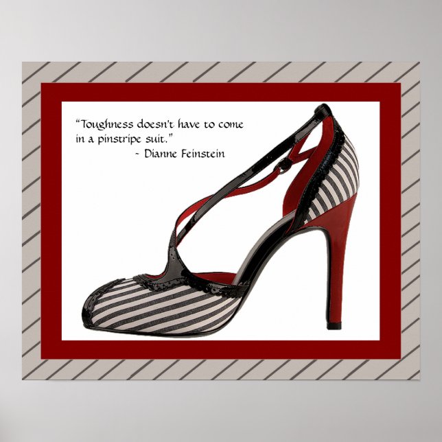 Pinstripe shoe print w/quote poster (Vorne)