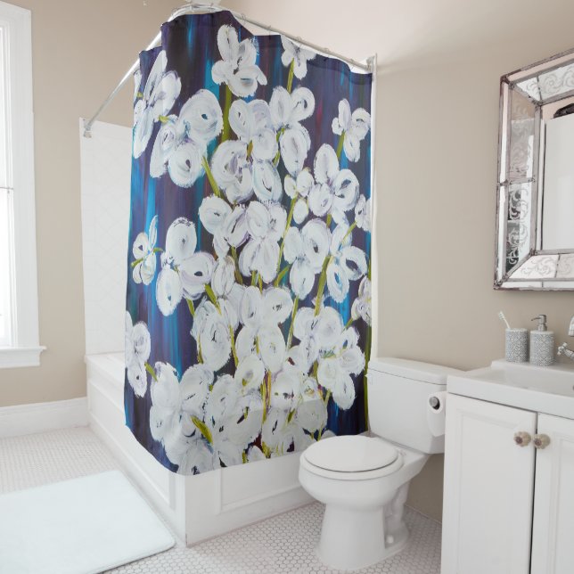 Pinstripes Abstrakt Orchid Duschvorhang (Beispiel)