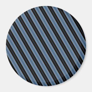 Pinstripes blau Schwarz-weiße Diagonalstreifen Magnet
