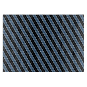 Pinstripes blau Schwarz-weiße Diagonalstreifen Schneidebrett