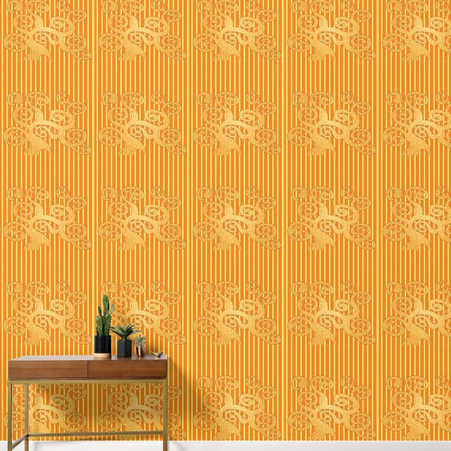 Pinstripes und goldenes Baumtapete Tapete (Hausflur)