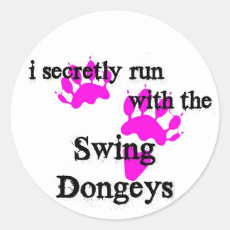 PinSwingDongeys Runder Aufkleber