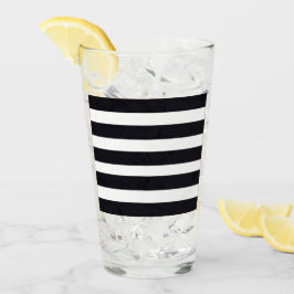 Pint Glass - Moderne schwarz-weiße Streifen Glas
